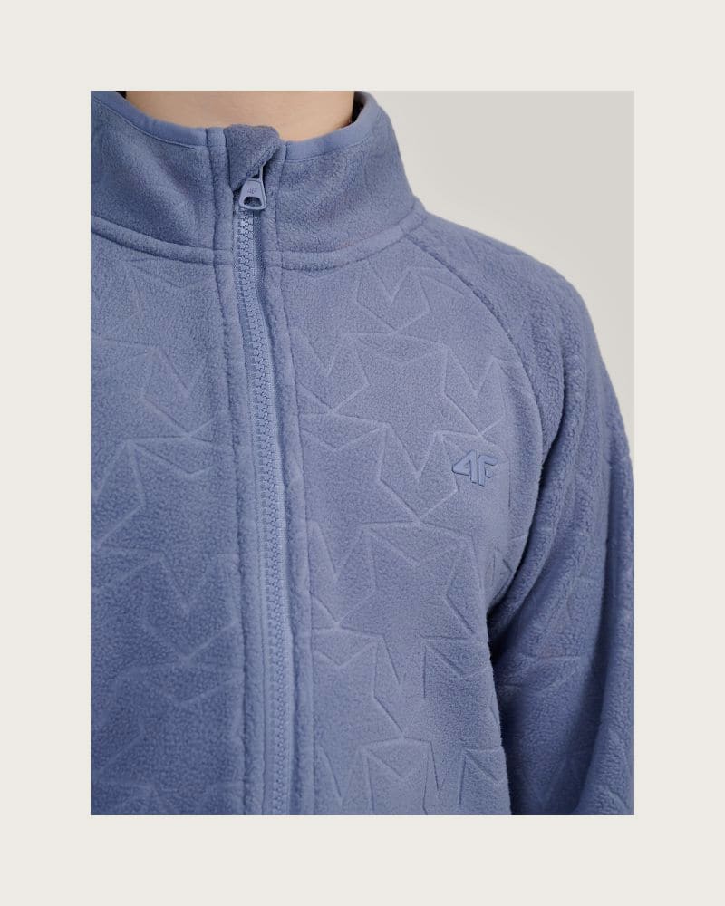 Dievčenská flisová mikina so zipsom 4F JUNIOR FLEECE F474-32S-DENIM – fotka 4