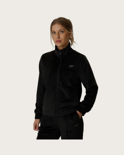 Dámska zateplená mikina so zipsom 4F SWEATSHIRT F2660-20S-DEEP BLACK