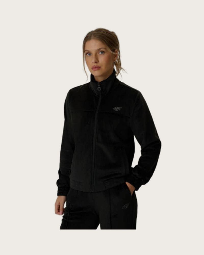 Dámska zateplená mikina so zipsom 4F SWEATSHIRT F2660-20S-DEEP BLACK