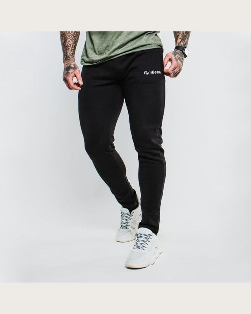 GymBeam Tepláky Slimfit Black M