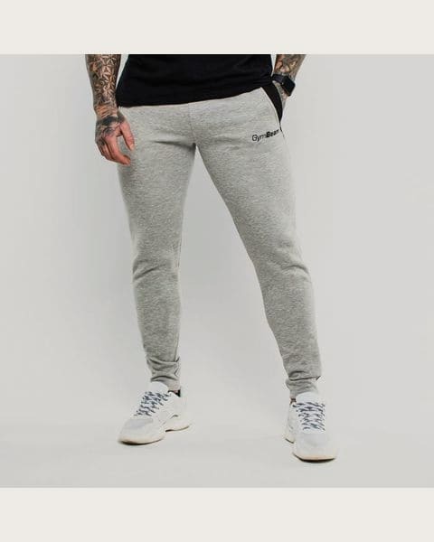 GymBeam Tepláky Slimfit Grey M