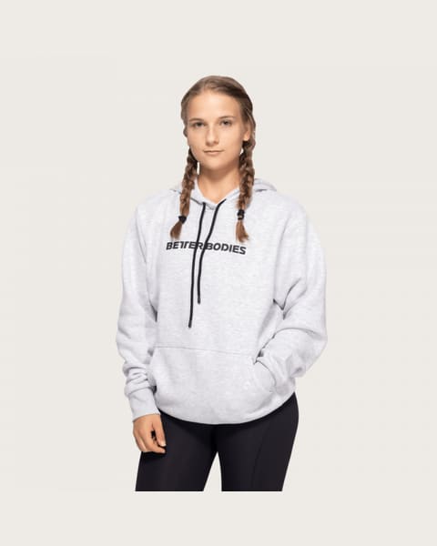 Better Bodies Hoodie Logo Light Grey Melange M