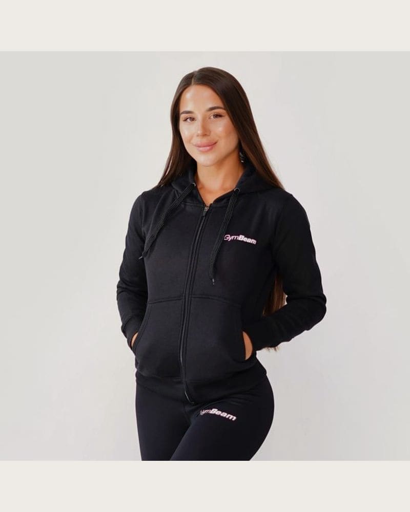 GymBeam Dámska mikina Zipper Hoodie Black XS