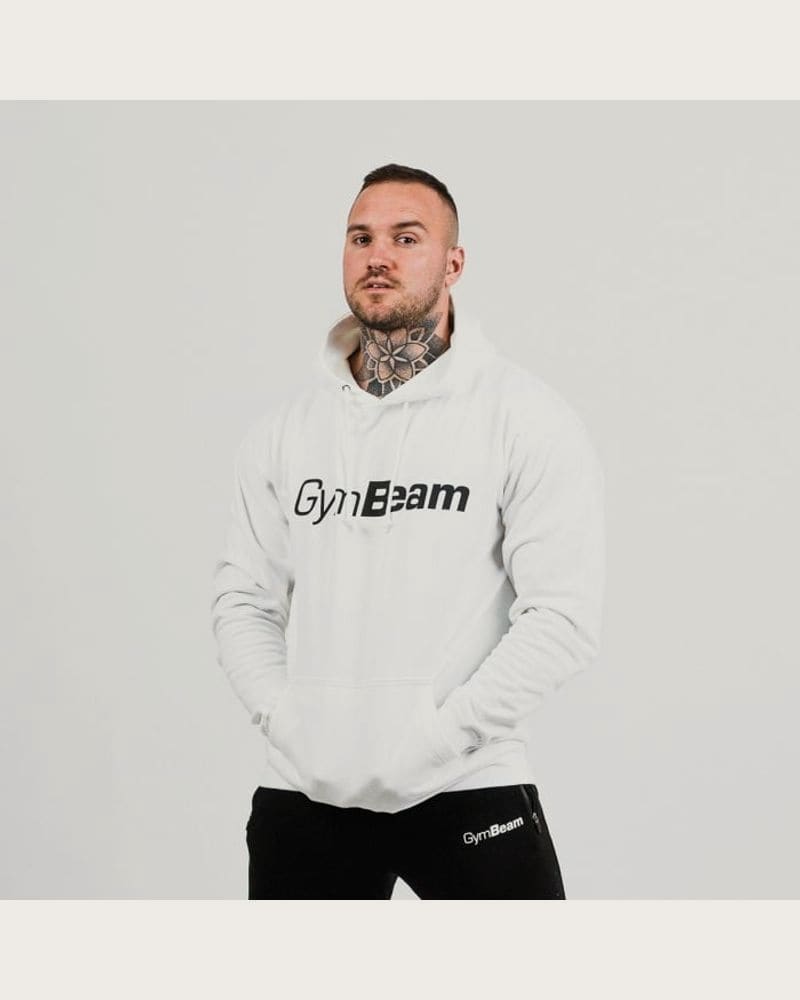 GymBeam Mikina PRO Hoodie White SS