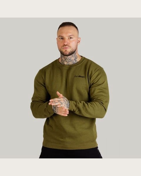 GymBeam Mikina Basic Jumper Military Green SS