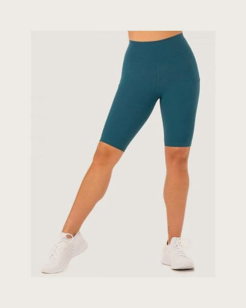 Ryderwear Dámske biker šortky s vreckami Reset High Waisted Teal XS