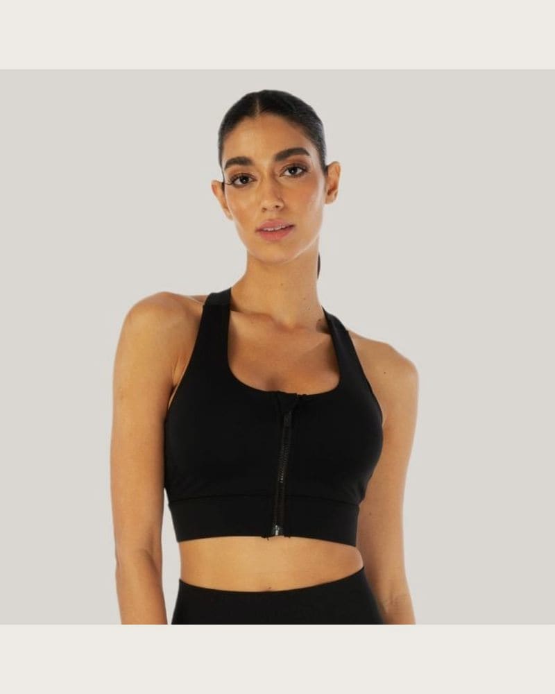 SQUATWOLF Športová podprsenka Zip Up Infinity Black S