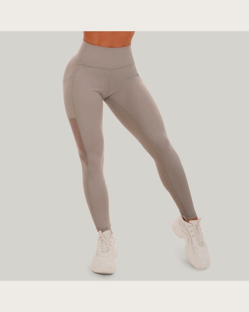 GymBeam Dámske legíny Mesh Panel grey MM
