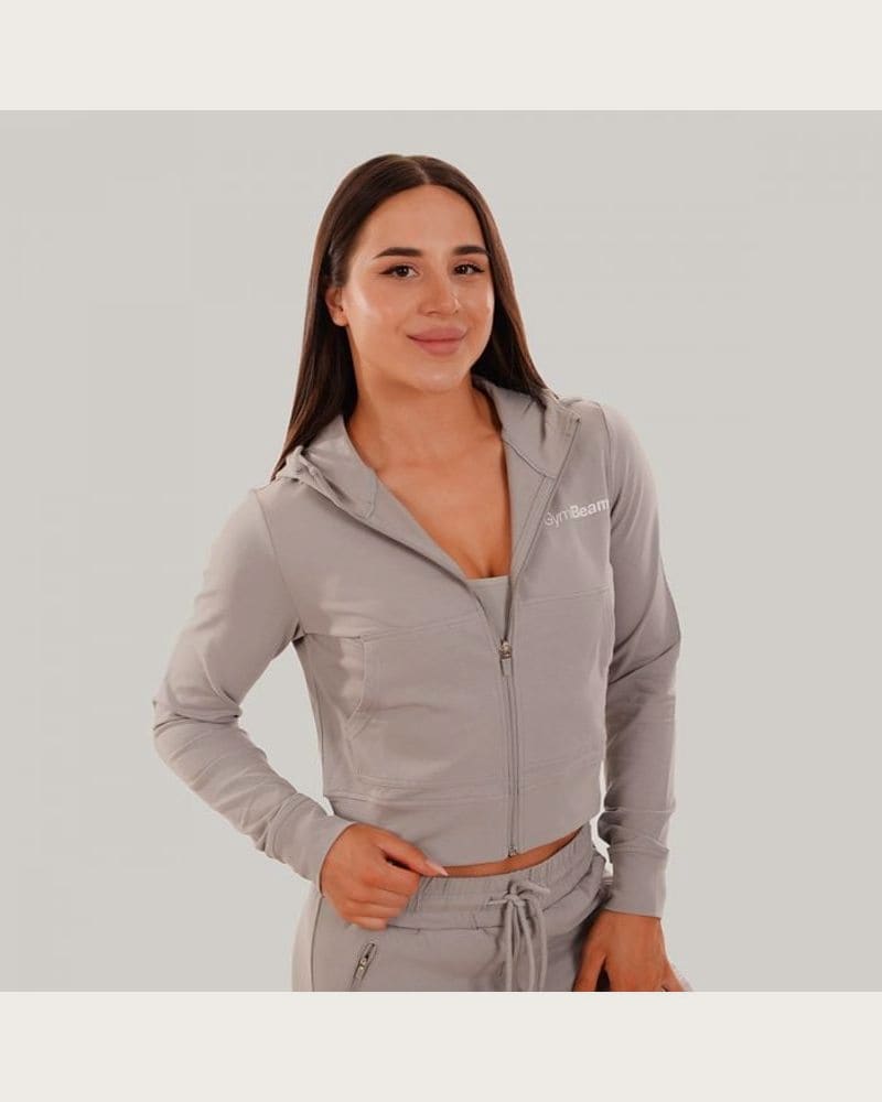 GymBeam Dámska mikina Zip-up TRN grey LL