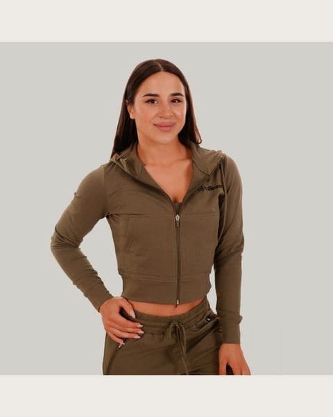 GymBeam Dámska mikina Zip-up TRN olive SS