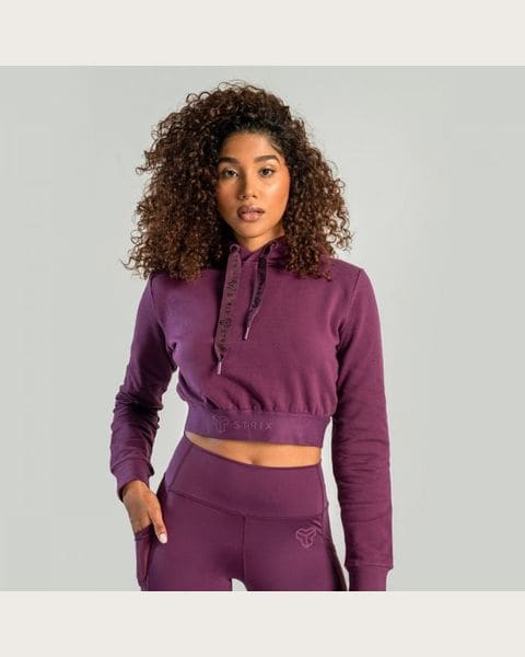STRIX Dámska mikina Essential Cropped Hoodie Plum XSXS