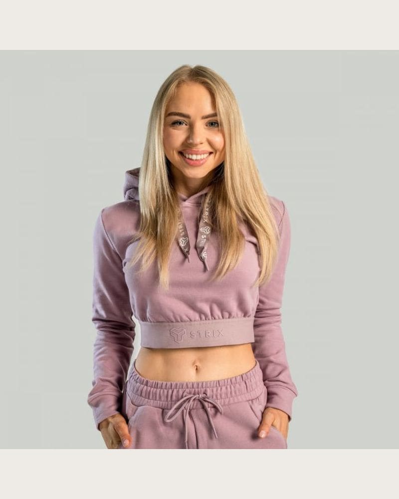 STRIX Dámska mikina Essential Cropped Hoodie Mauve LL