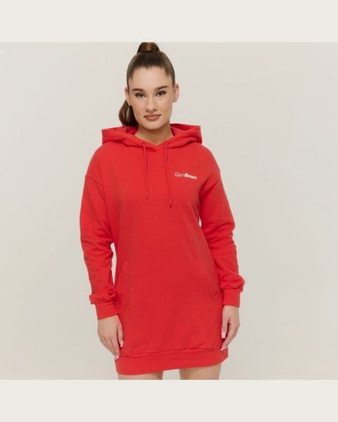 GymBeam Dámska Longline mikina Limitless Hot Red XLXL