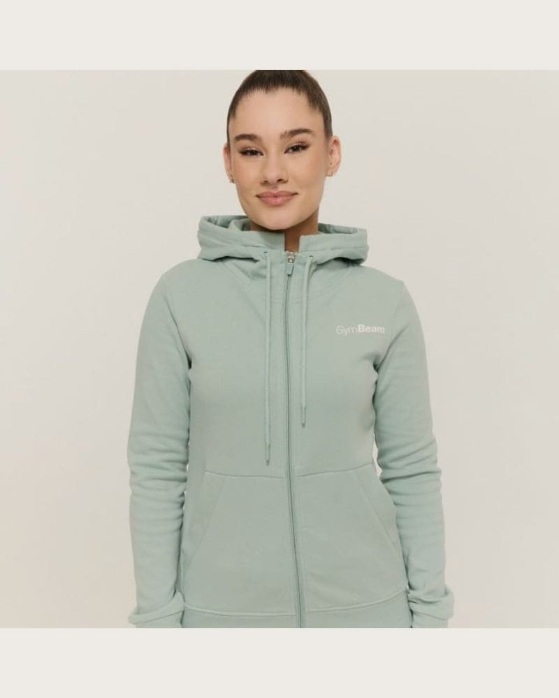 GymBeam Dámska mikina so zipsom Limitless Eucalypt XLXL – fotka 2