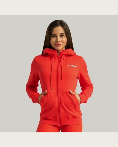 GymBeam Dámska mikina so zipsom Limitless Hot Red SS