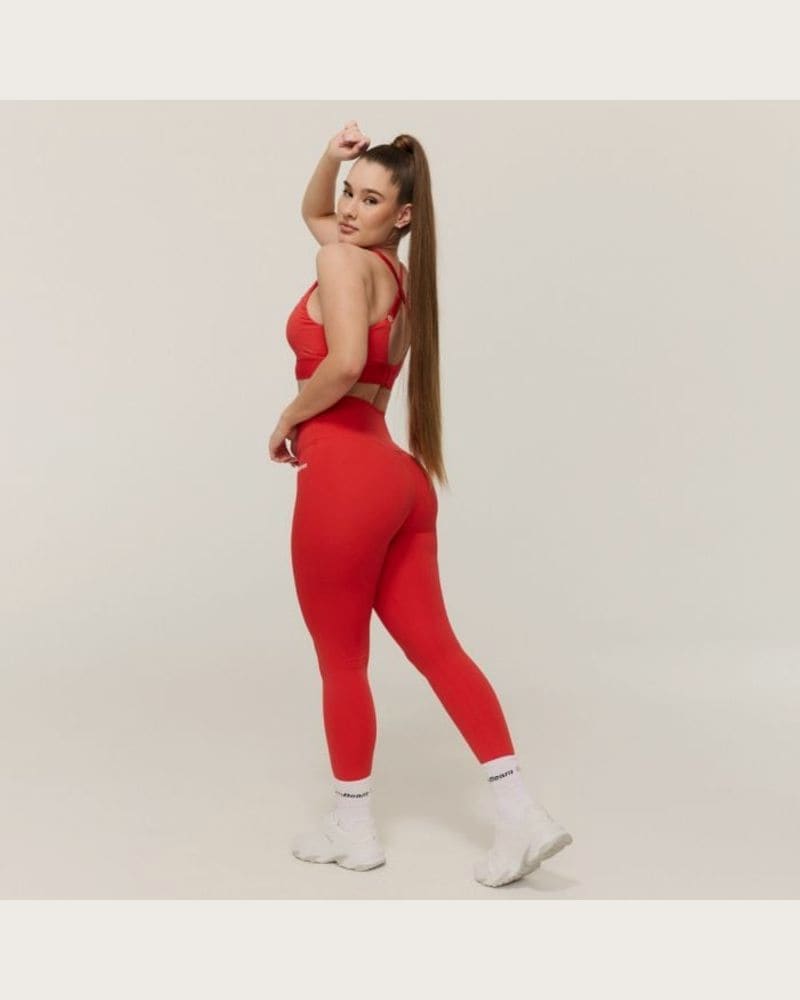 GymBeam Dámske legíny Limitless s vysokým pásom Hot Red XLXL – fotka 2