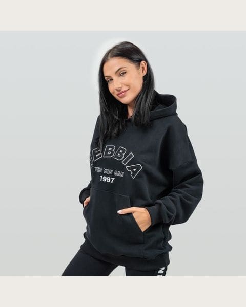 NEBBIA Dámska Oversize mikina Gym Rat Black SS