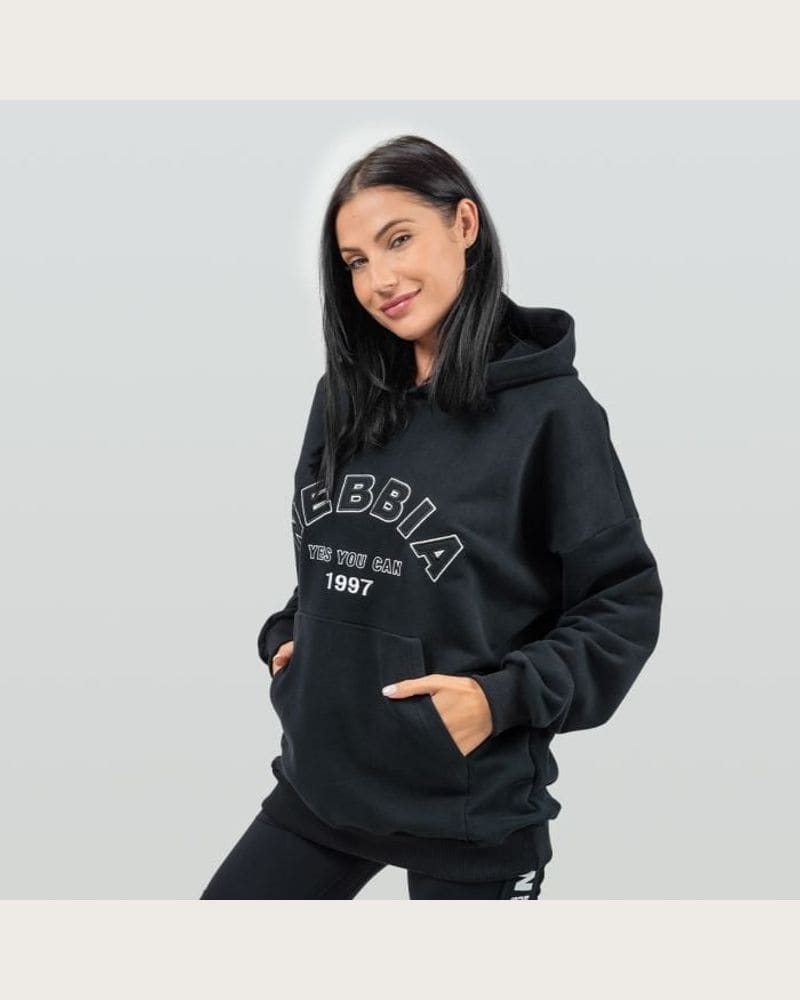 NEBBIA Dámska Oversize mikina Gym Rat Black SS