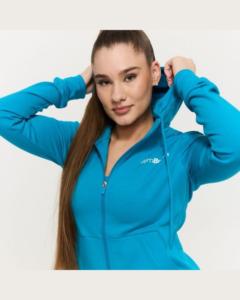 GymBeam Dámska mikina so zipsom Limitless Aquamarine XXLXXL