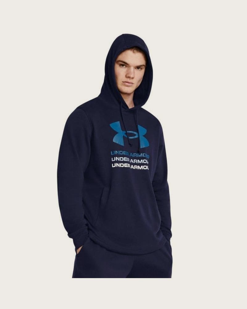 Under Armour Mikina Rival Terry Graphic Hood Blue XXLXXL