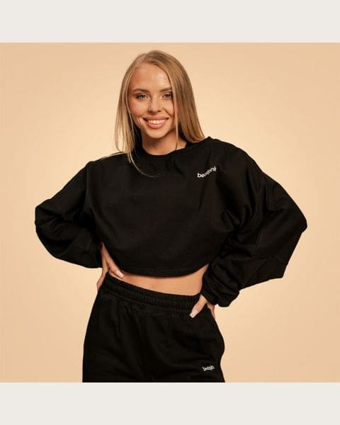 BeastPink Dámska mikina Cropped Bliss Black XSXS