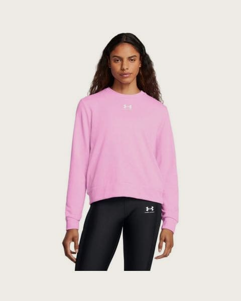 Under Armour Dámska mikina Rival Terry Crew Pink LL