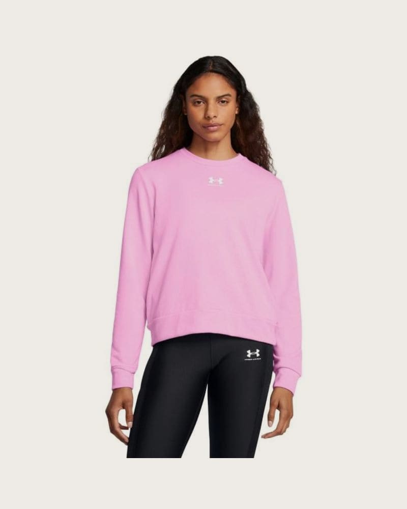 Under Armour Dámska mikina Rival Terry Crew Pink LL