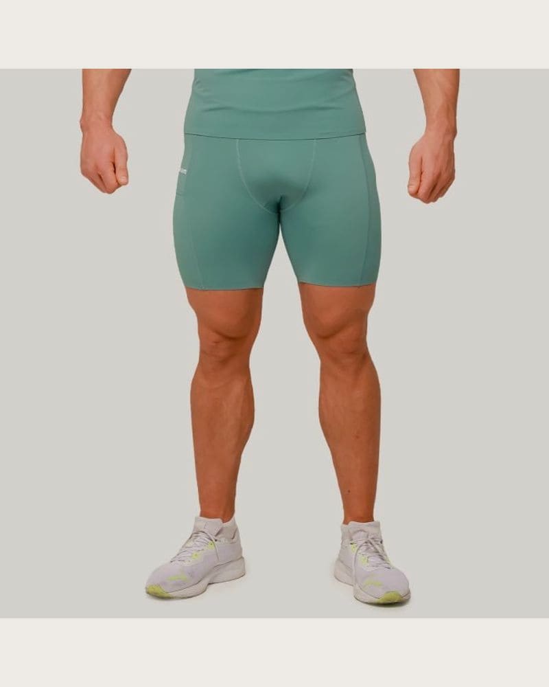 GymBeam Kompresné šortky Mid Blue XXL