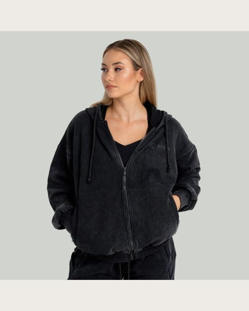 STRIX Dámska mikina Zip Washed Black XSXS