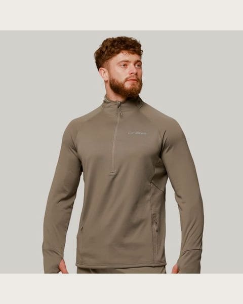 GymBeam Bežecká mikina 1/2 Zip Pulse Vetiver MM