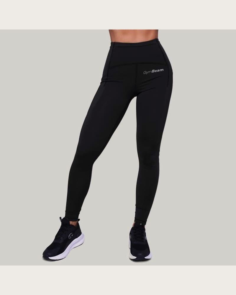 GymBeam Dámske bežecké legíny Pulse Black SS