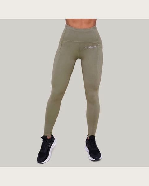 GymBeam Dámske bežecké legíny Pulse Vetiver XSXS