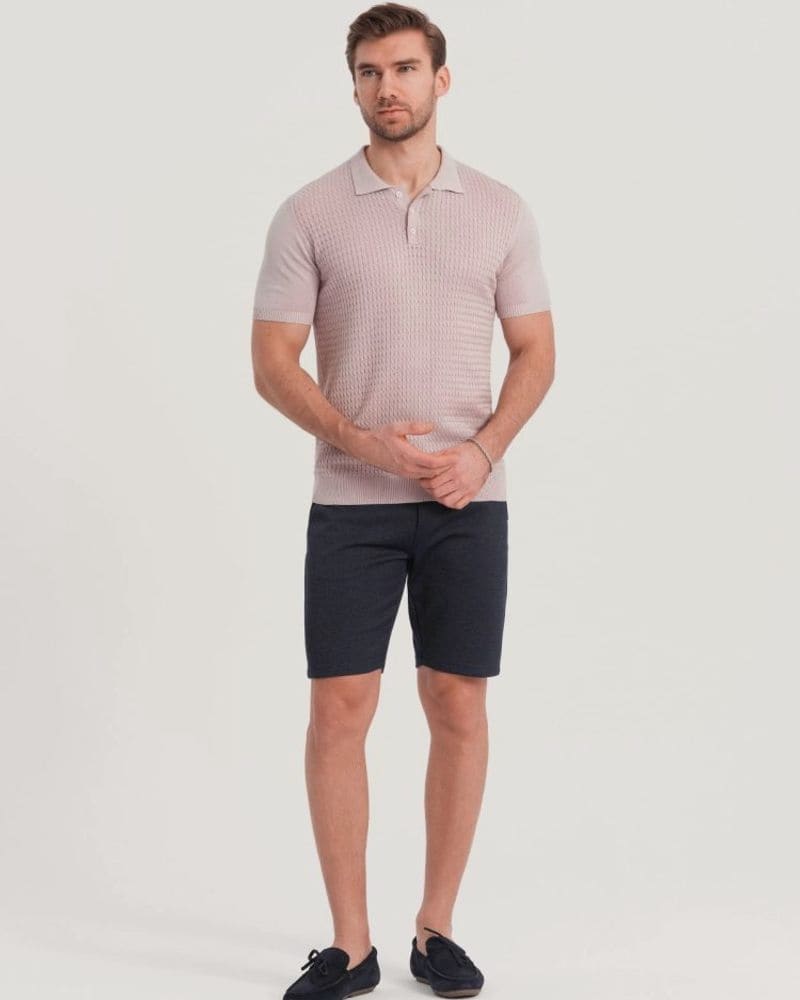 Granátové chinos kraťasy – fotka 3