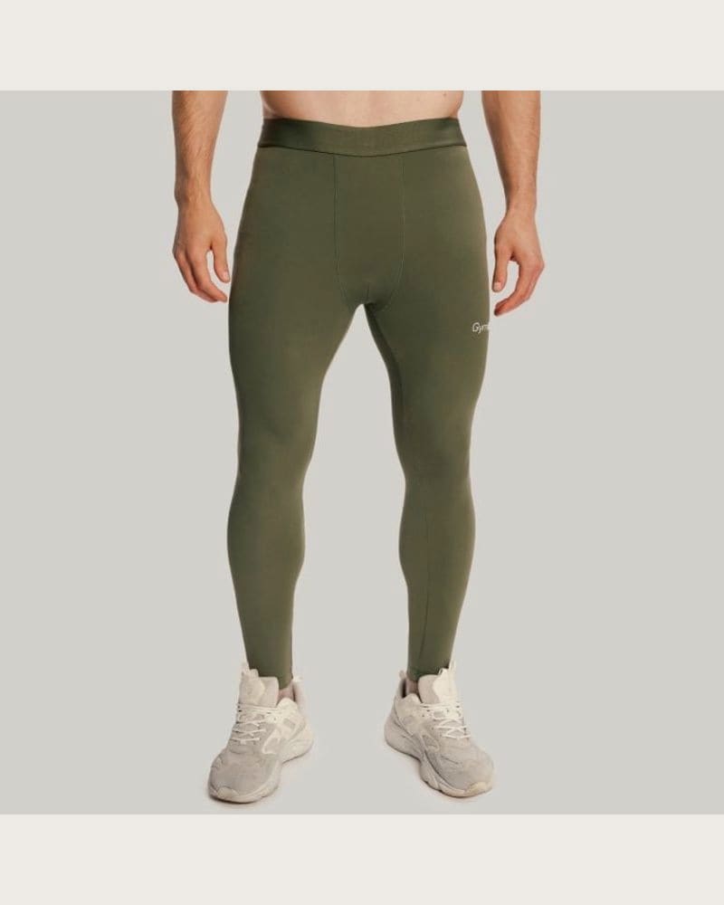 GymBeam Pánske legíny Combat Olive Grey S
