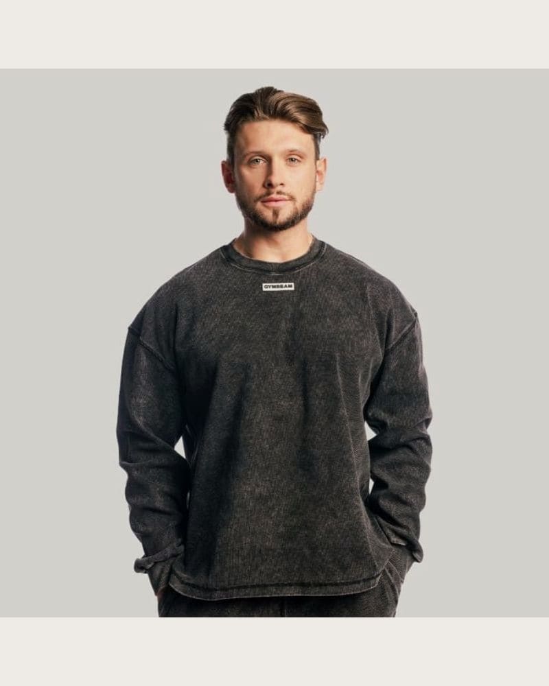 GymBeam Mikina Aura Jumper Washed Black S