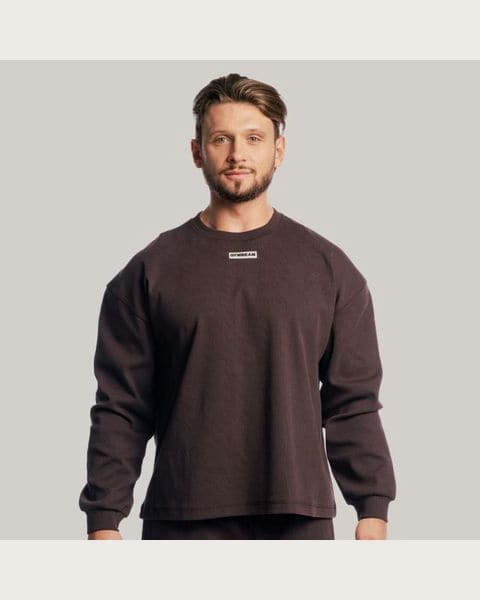 GymBeam Mikina Aura Jumper Tee Brown L