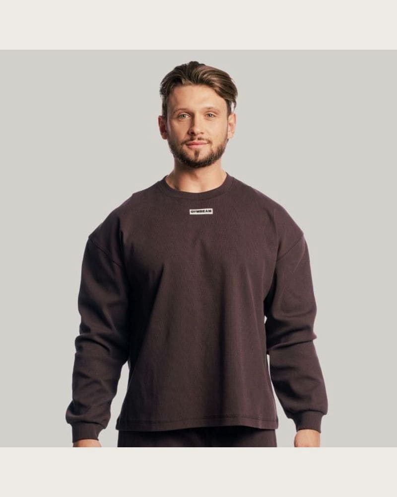 GymBeam Mikina Aura Jumper Tee Brown L