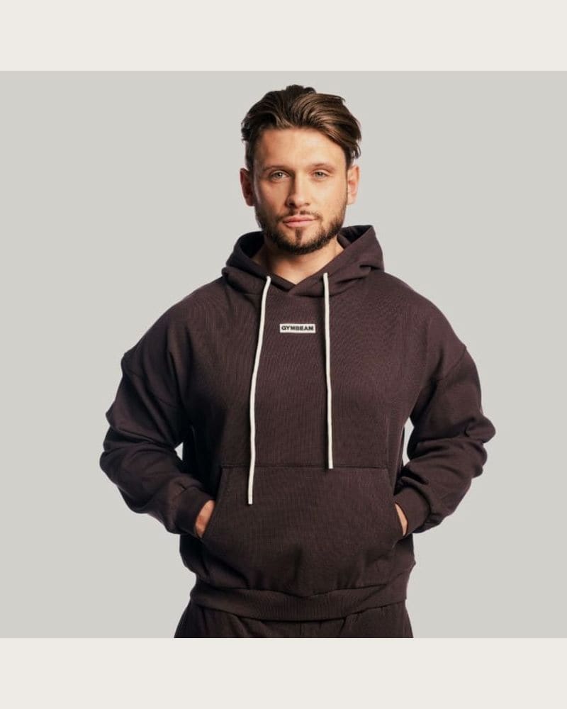 GymBeam Mikina Aura Hoodie Tee Brown XXL