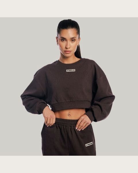 GymBeam Dámska mikina Cropped Aura Tee Brown S