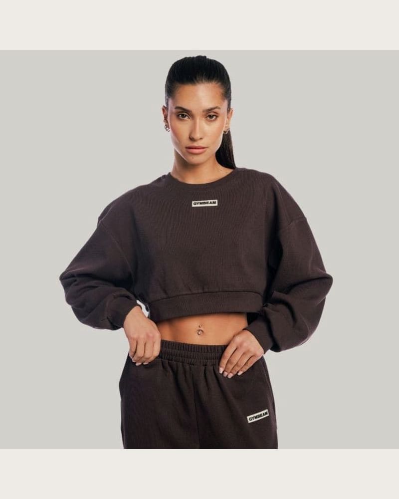 GymBeam Dámska mikina Cropped Aura Tee Brown S