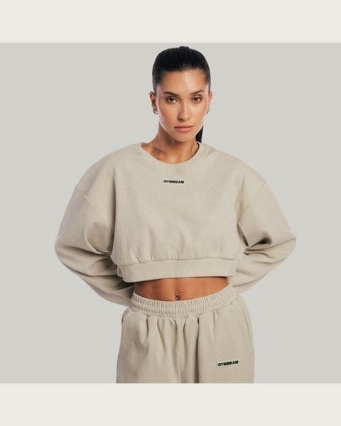 GymBeam Dámska mikina cropped Aura Grey M
