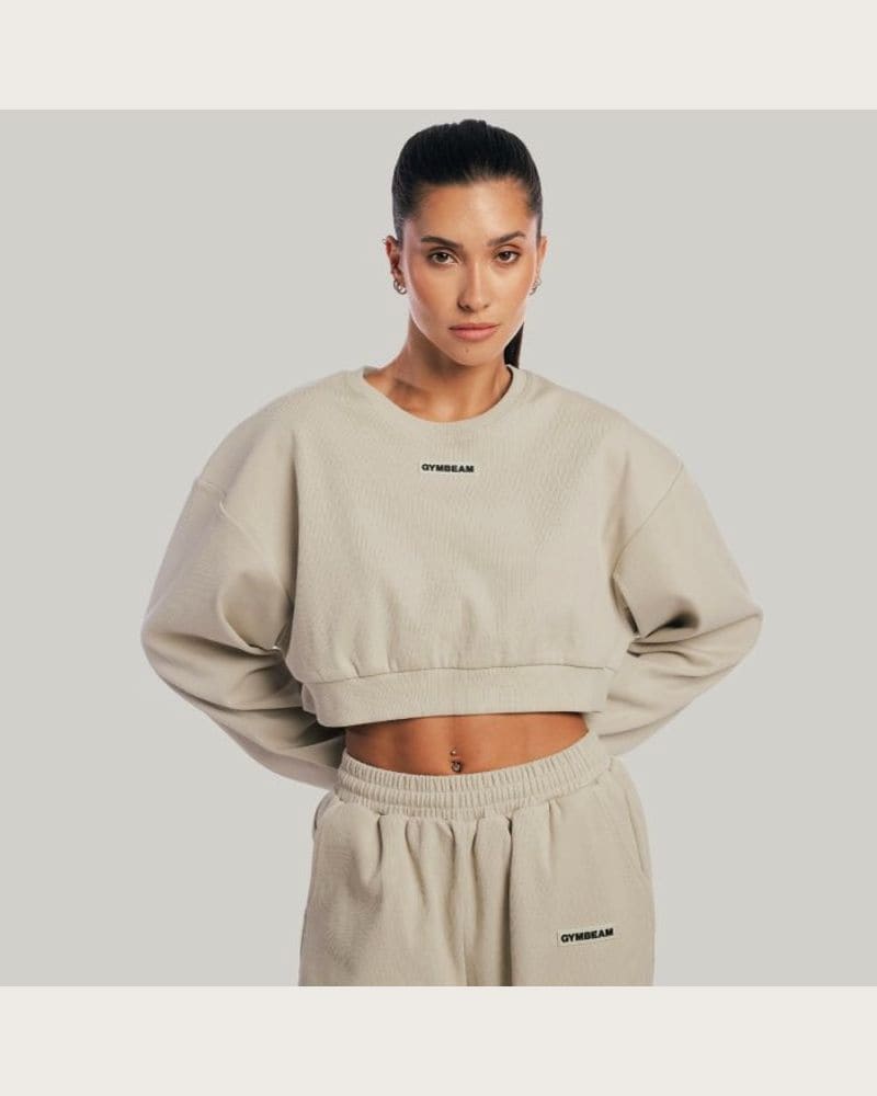 GymBeam Dámska mikina cropped Aura Grey M