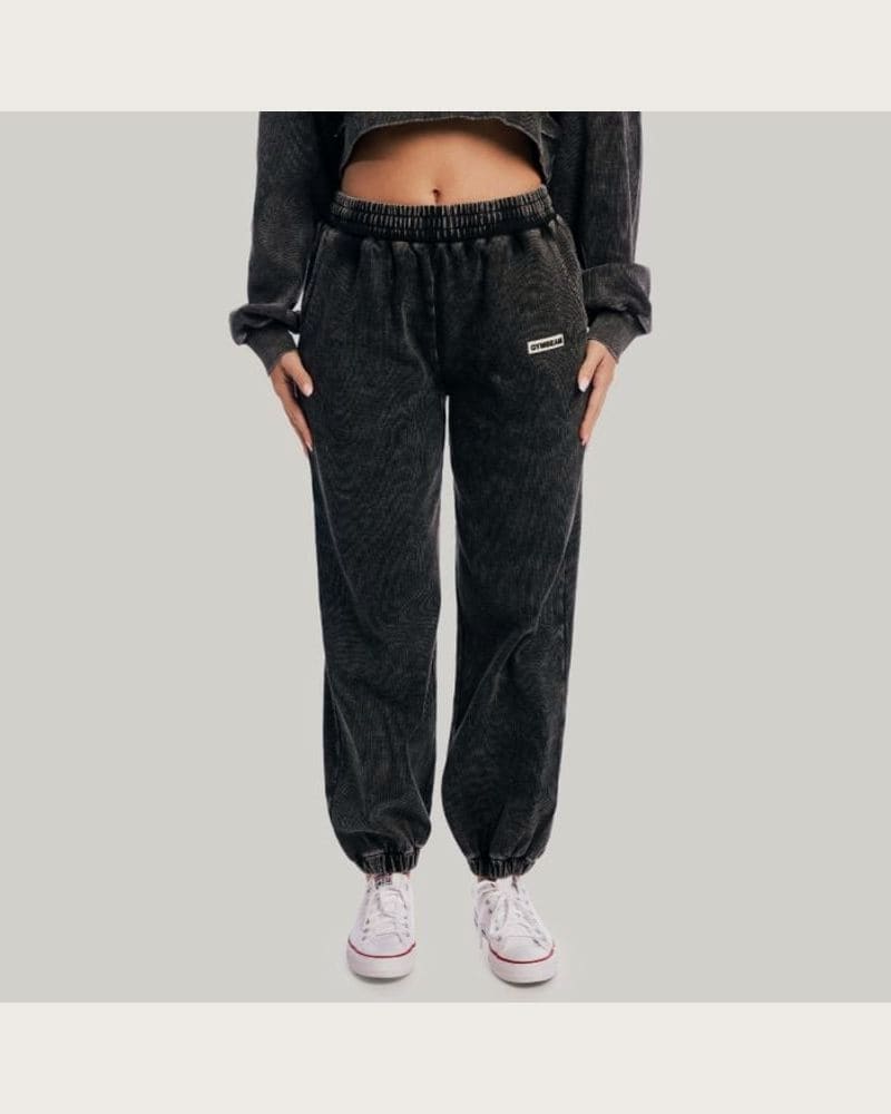 GymBeam Dámske tepláky Aura Washed Black XS