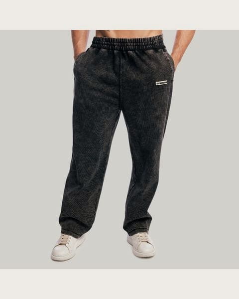 GymBeam Tepláky Aura Washed Black S