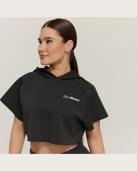 GymBeam Dámska mikina Cropped Relay Black XS
