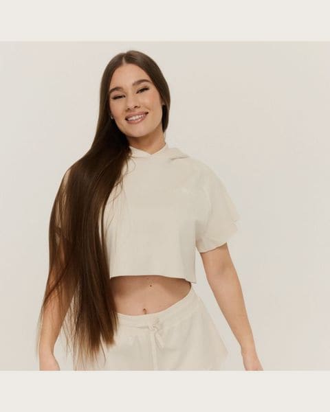 GymBeam Dámska mikina Cropped Relay Pearl XS