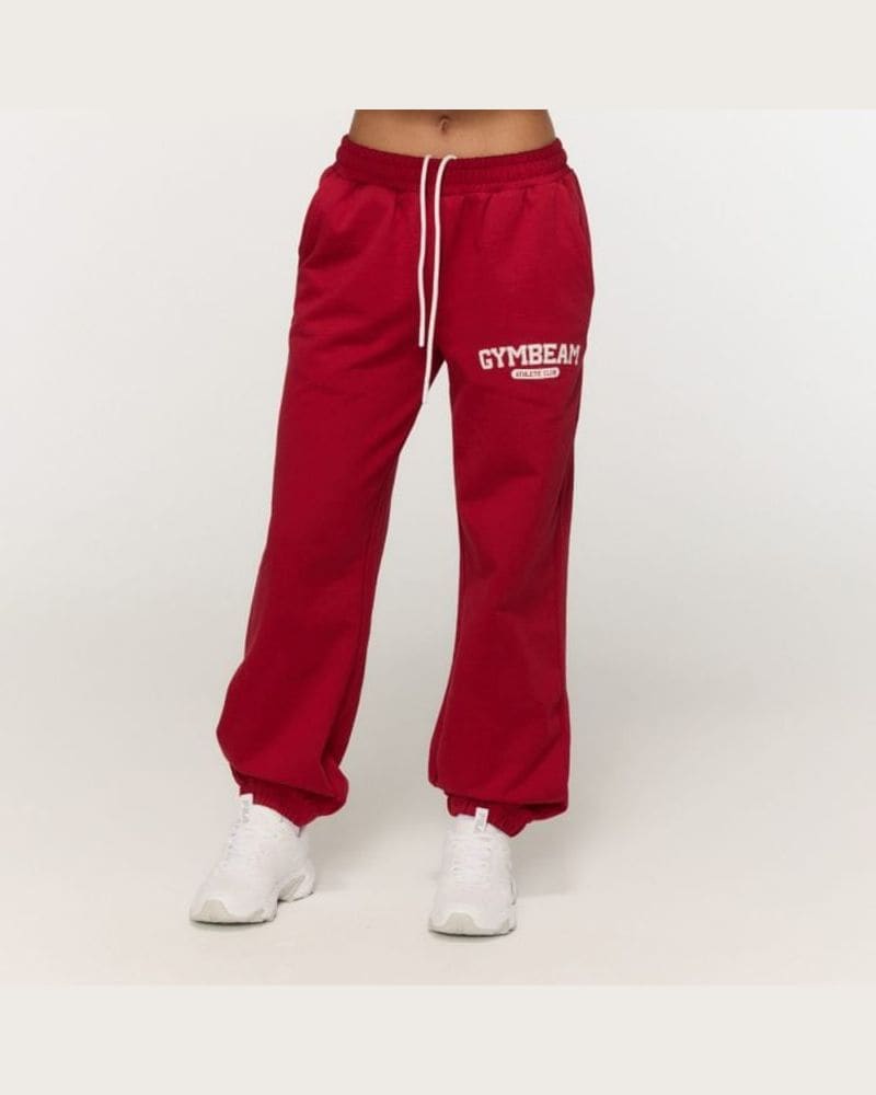 GymBeam Dámske tepláky Varsity Red L