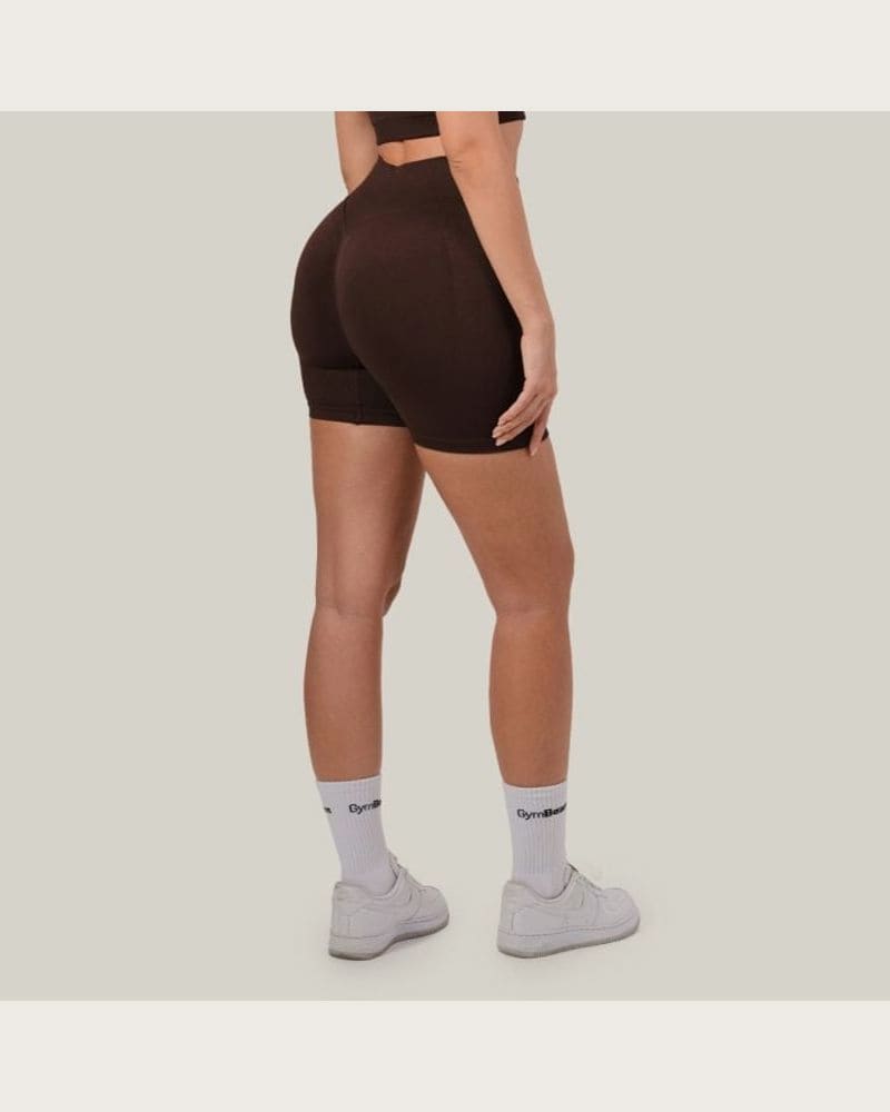 GymBeam Dámske bezšvové šortky NEO Mocha XS