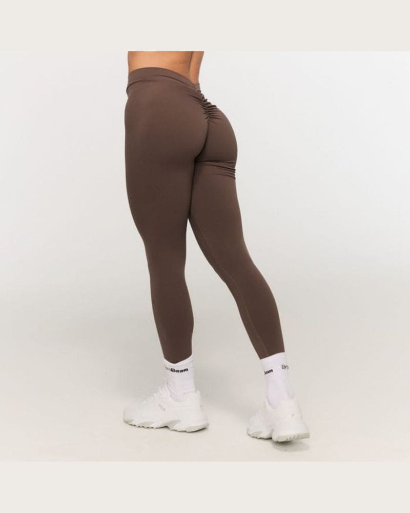 GymBeam Dámske V-back legíny Fierce Cappuccino XS