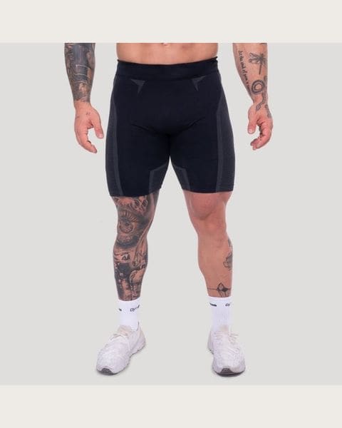 GymBeam Bezšvové šortky OG1 Black/Grey S